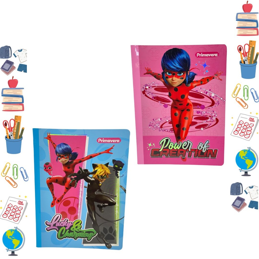 [P4252] Cuaderno cosido primavera 100H raya ladybug 