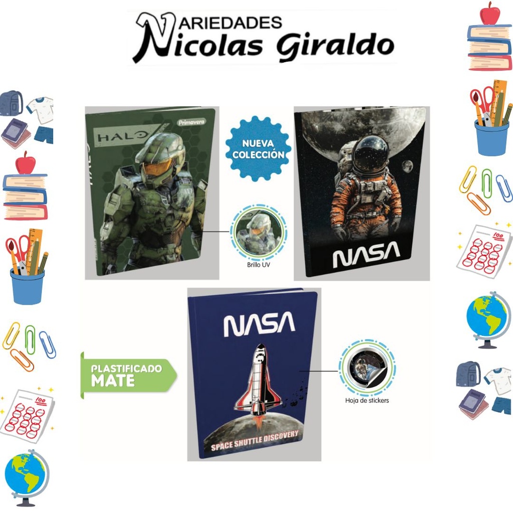 [P4290] Cuaderno cosido primavera 100H cuadro nasa 