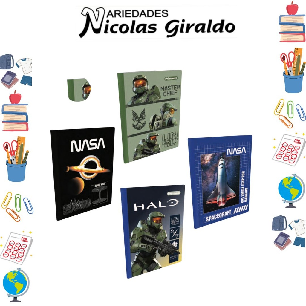 Cuaderno cosido primavera 50H cuadro nasa  