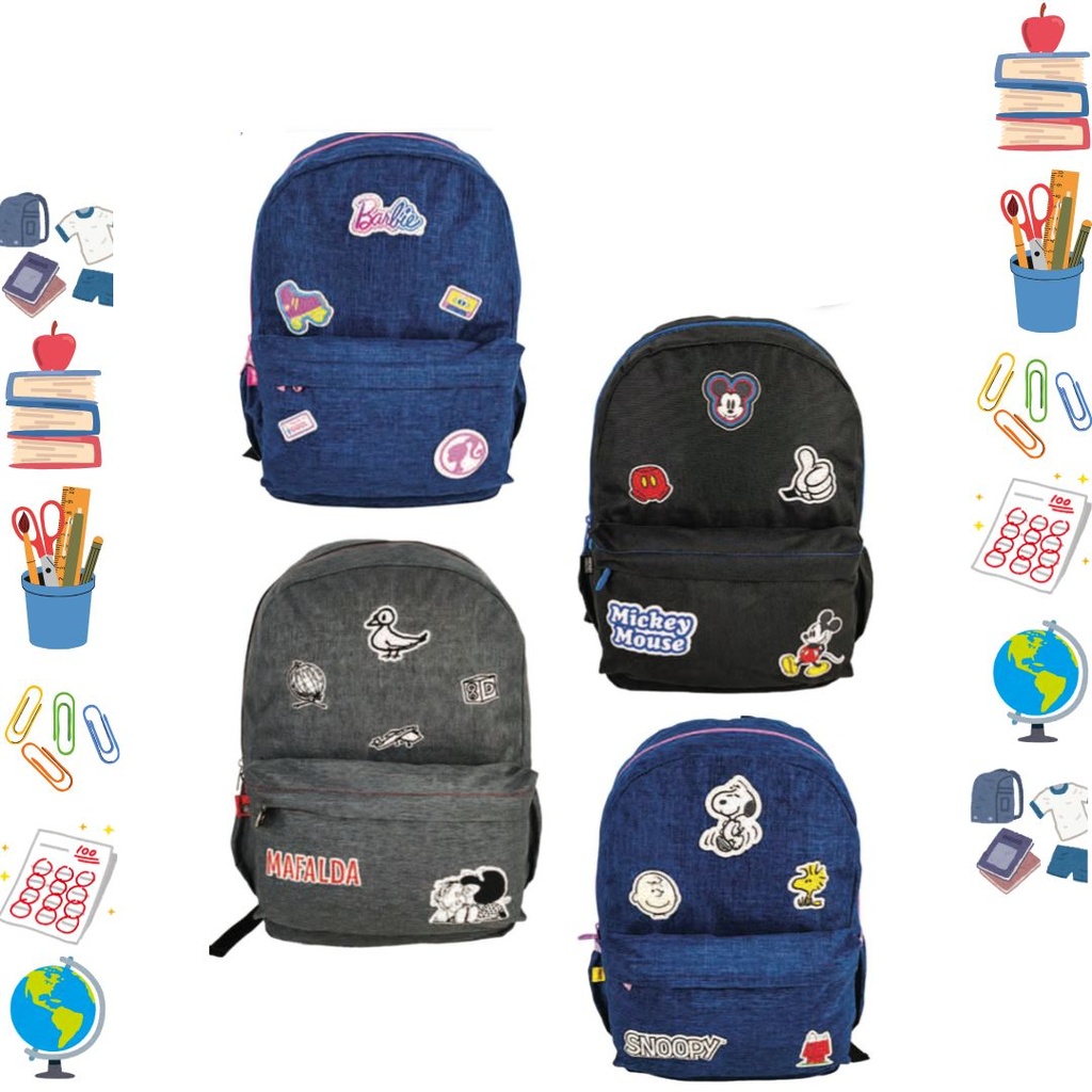 [P4345] Morral primavera multipersonajes con parche