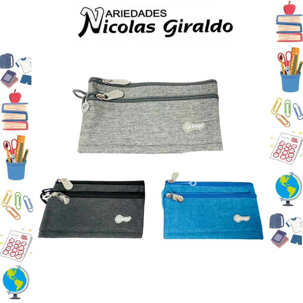 Cartuchera primavera pbags 2 bolsillos solid color