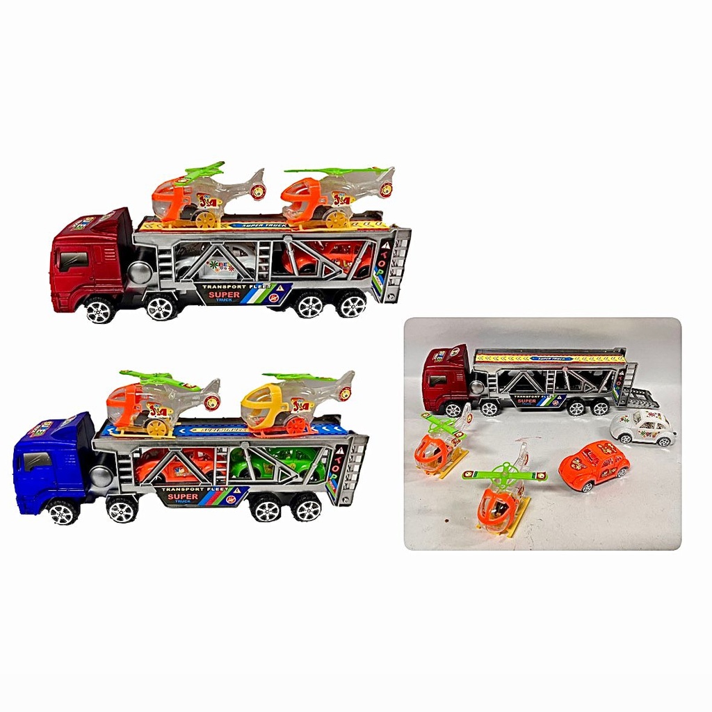 Carro niñera grande con carros y helicoptero