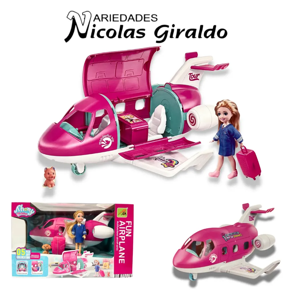Avion con muñeca accesorios 