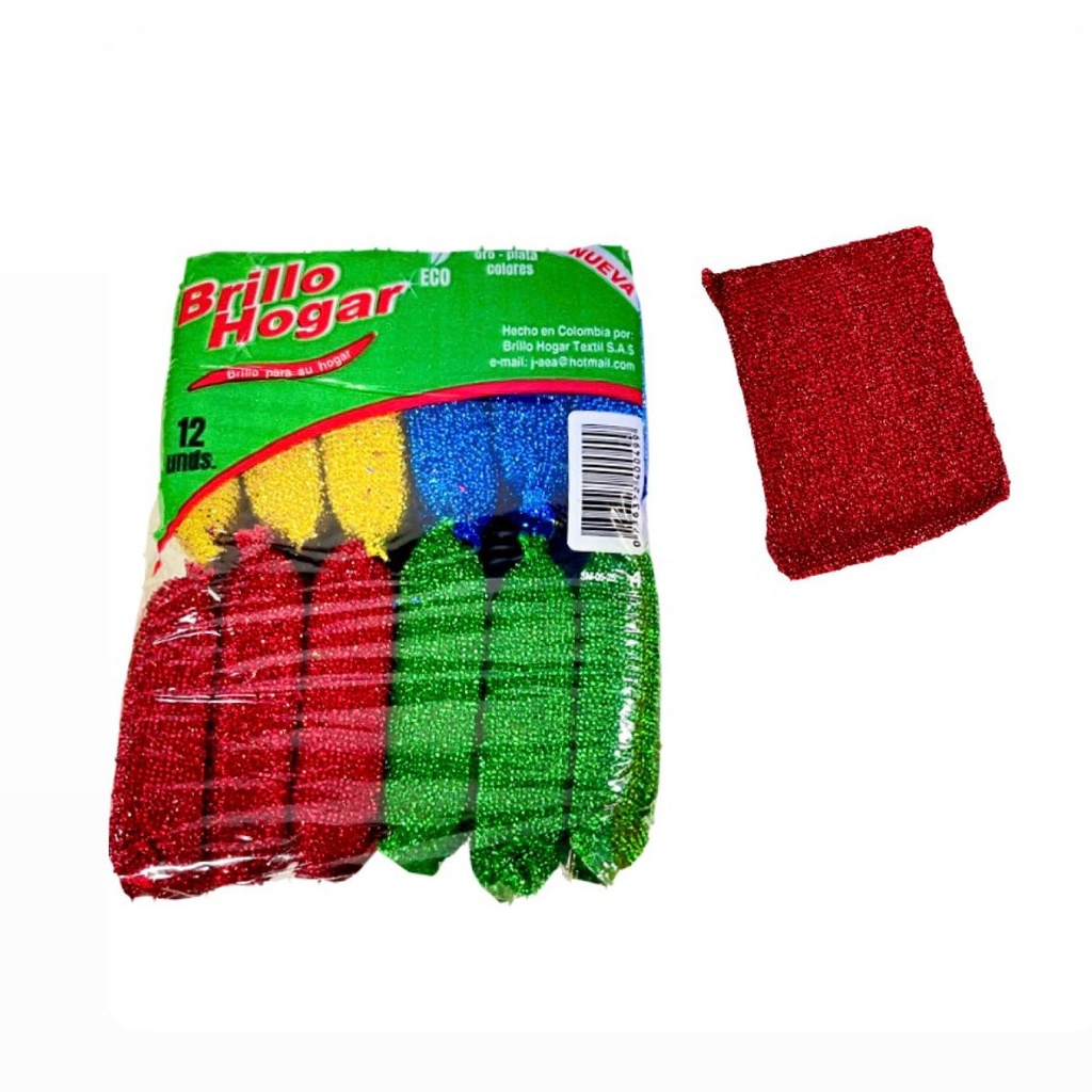 Esponja brillante color x12 