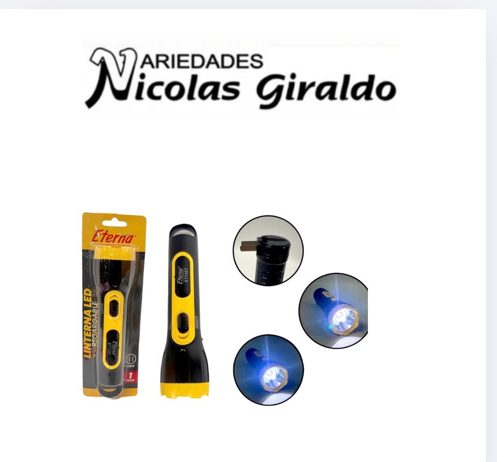 Linterna recargable eterna mediana 