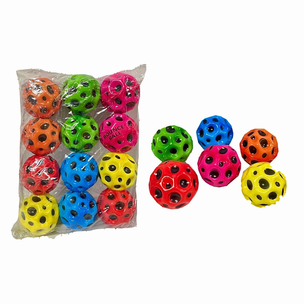 Pelota lunar color puntos surtida pqt x12 