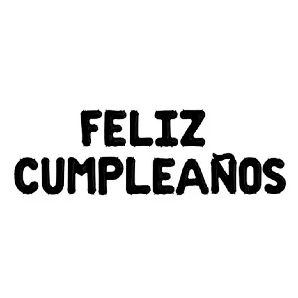 Inflable "feliz cumpleaños" letra negro 