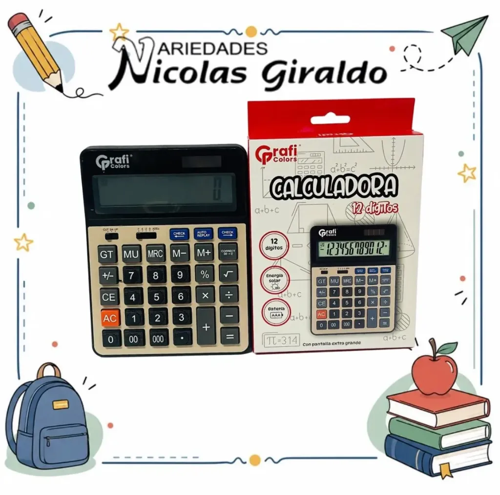 [GR441] Calculadora grafi 12 digitos grande
