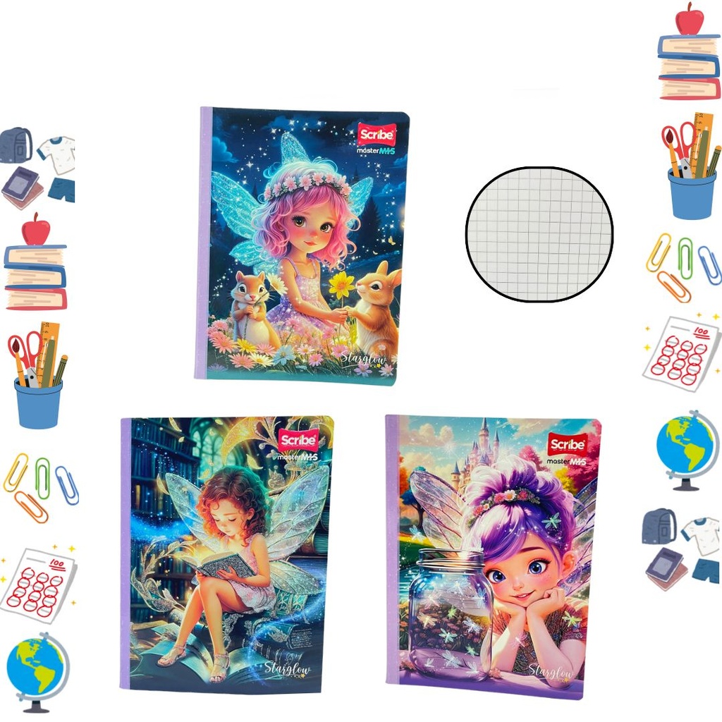 [C30216786] Cuaderno cosido scribe licencia 100H cuadros starglow 