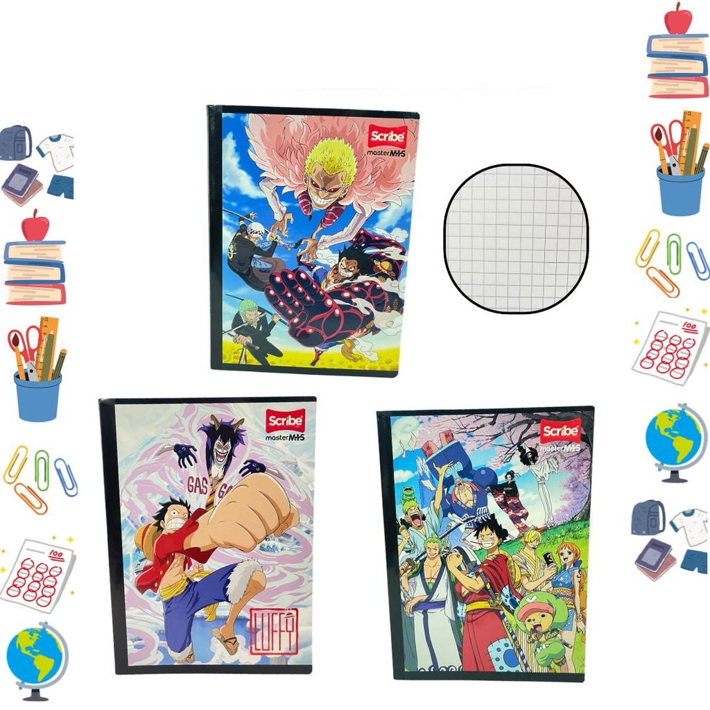 Cuaderno cosido scribe licencia 100H cuadro onepiece 