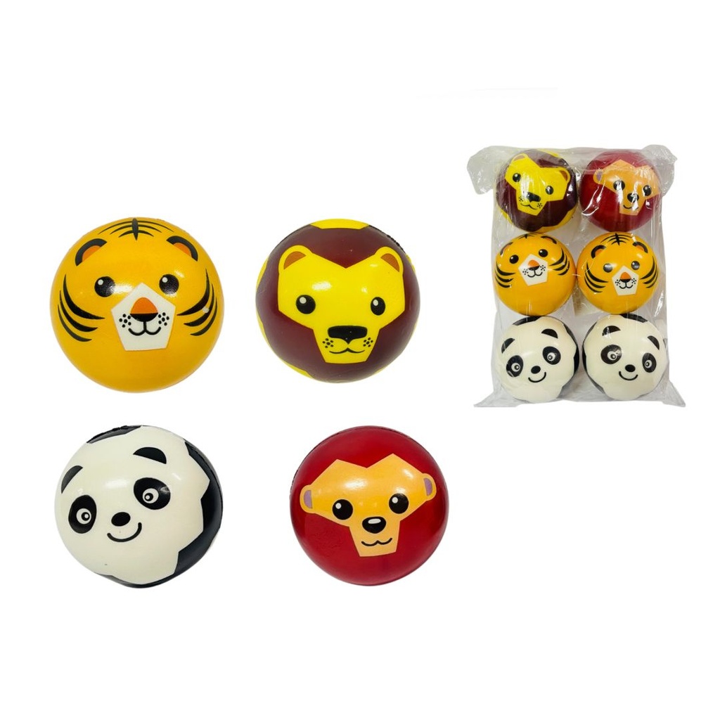 Pelota relajante animales grande paq x6  