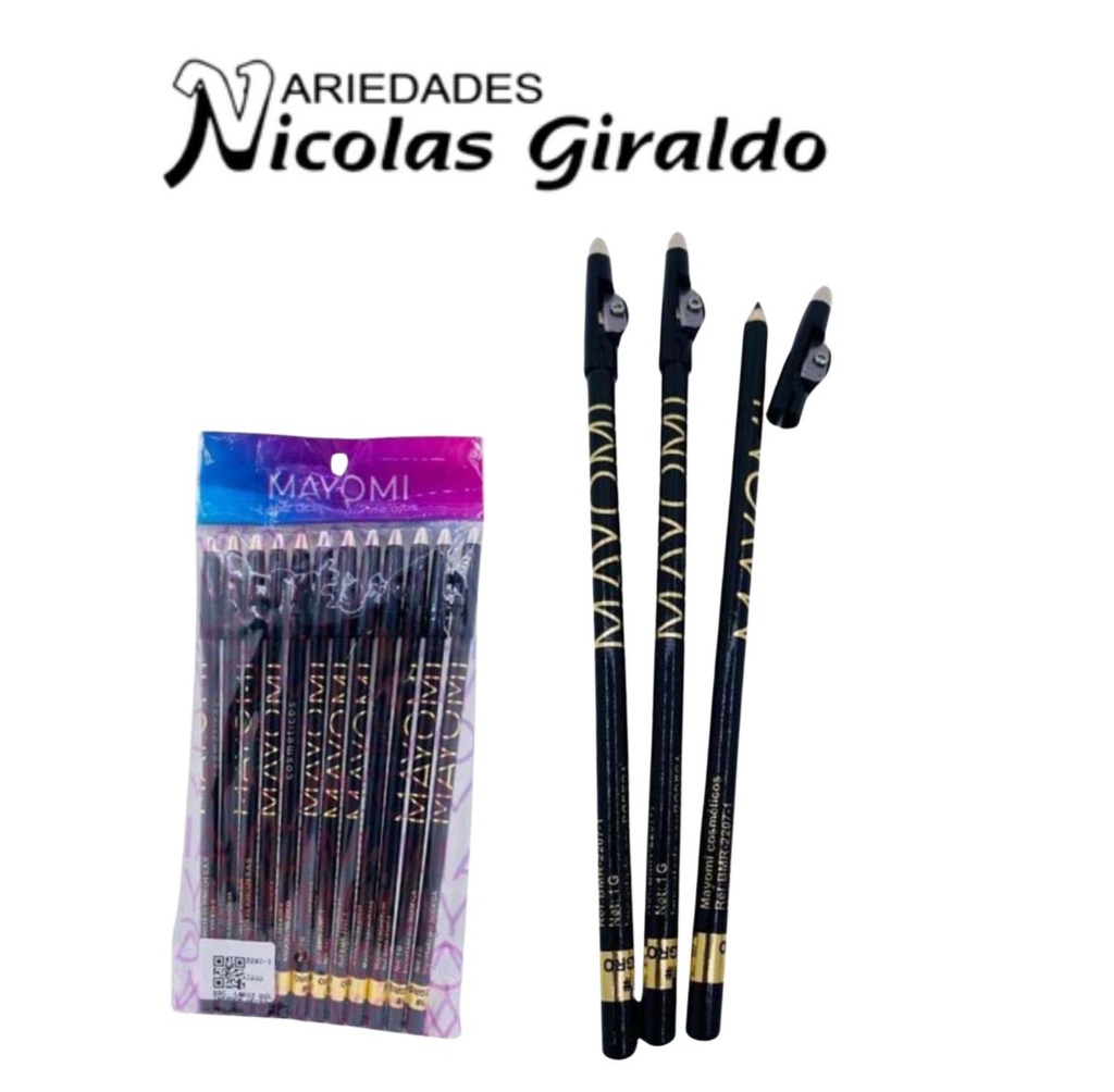 [CLD-2207-1] (BMR-2207-1)Lapiz ojos sencillo negro x12 