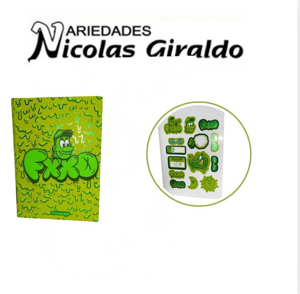 [P4581] Cuaderno cosido primavera pasta dura 100H raya ferxxo 