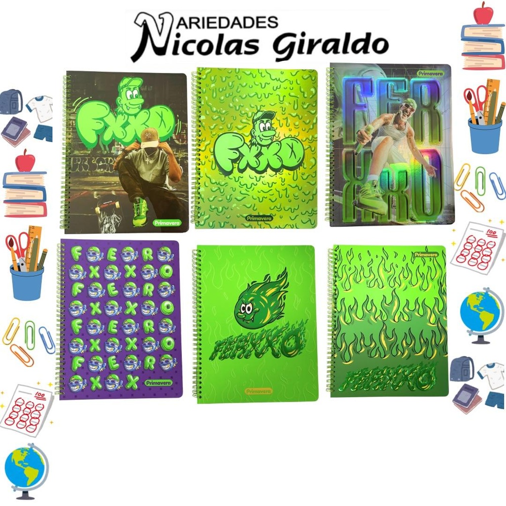 Cuaderno primavera argollado academico raya ferxxo