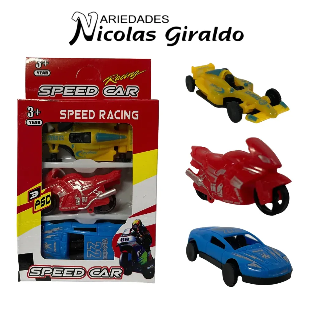 Carro coleccion plastico x3 