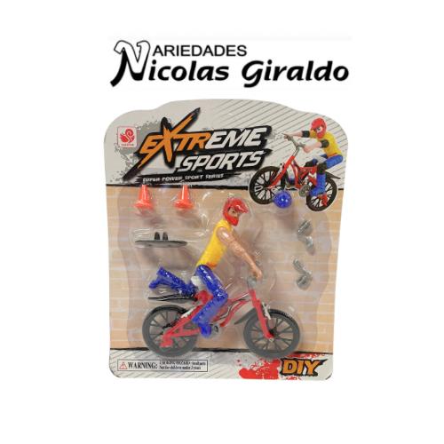 Bicicleta con piloto carton pequeña 