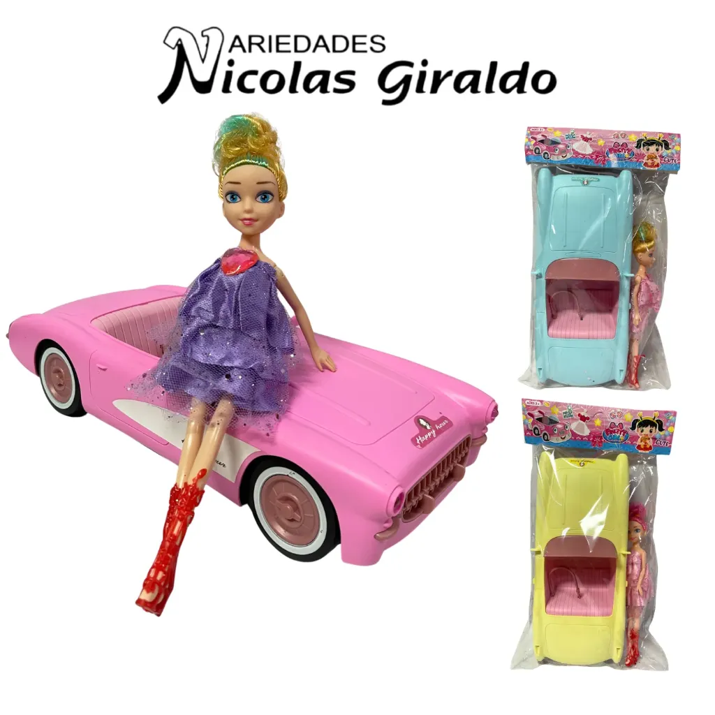 Carro antiguo niña con muñeca