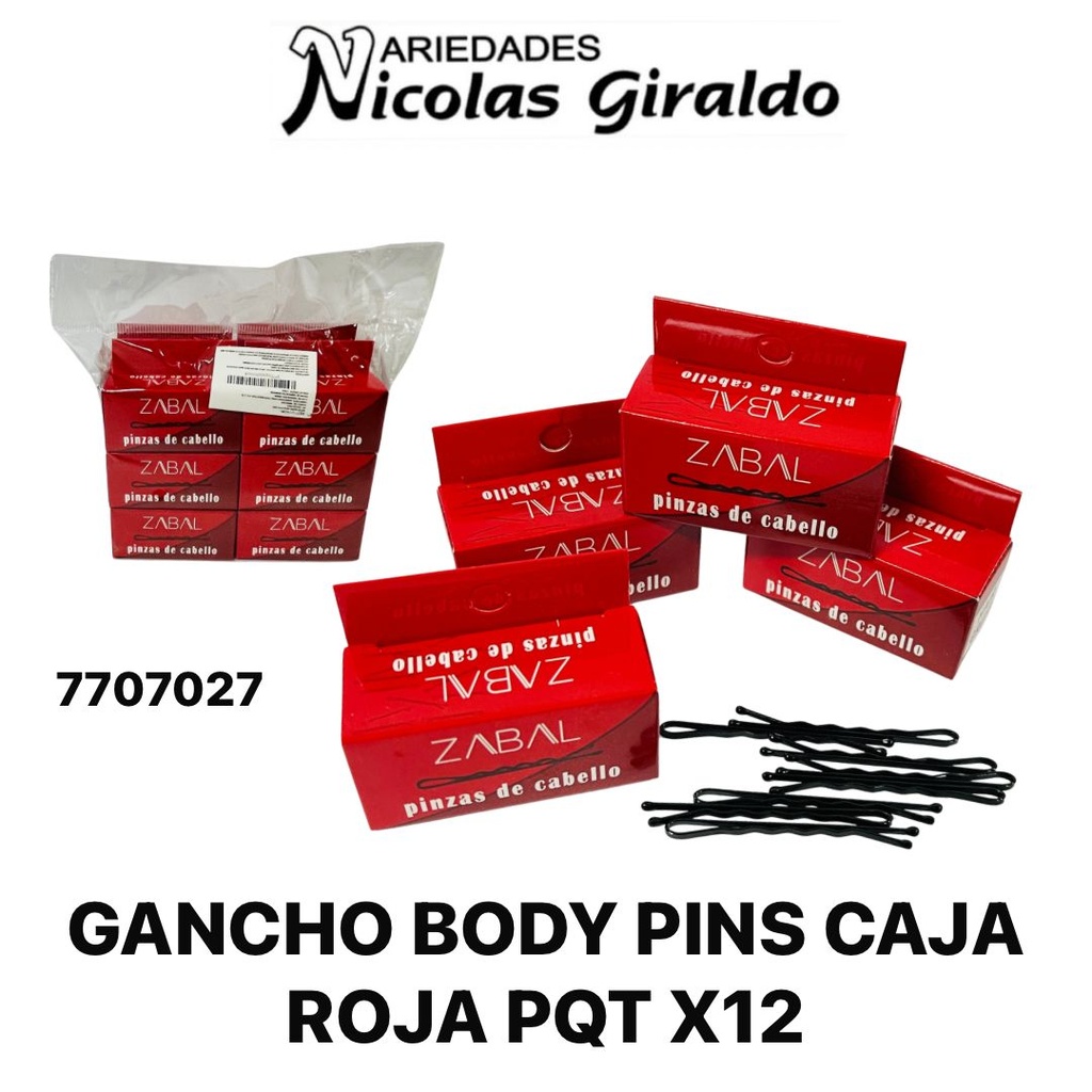 (DC0421)Gancho body pins caja roja PQT X12