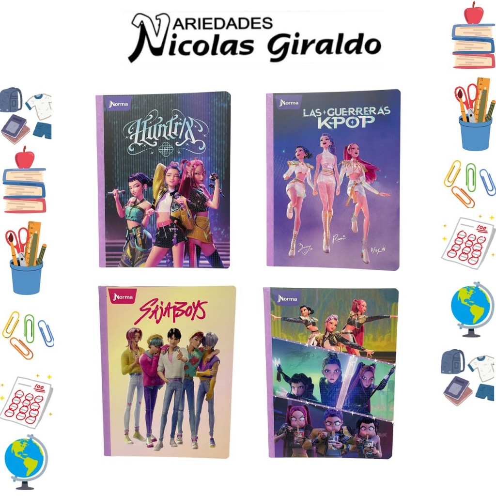 Cuaderno norma gama media gerreras Kpop 100H cuadro  