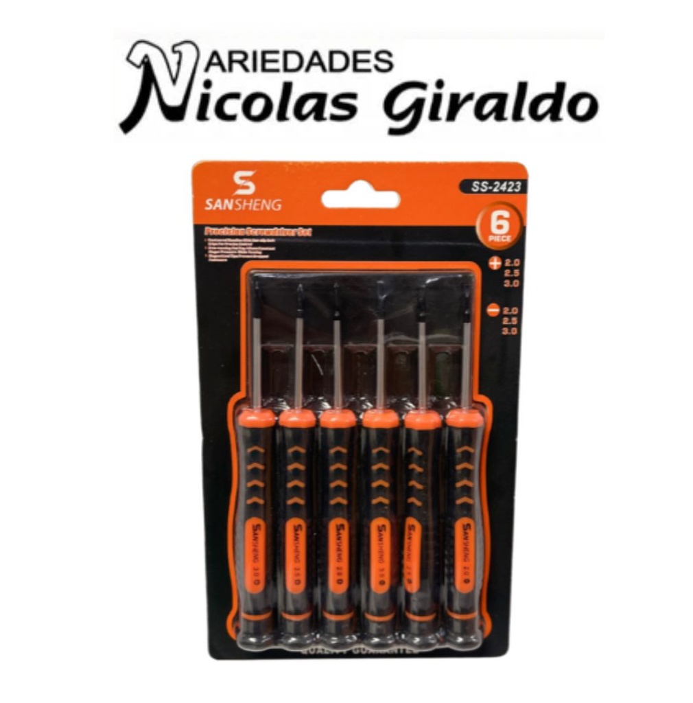 Destornillador relojero carton x6 