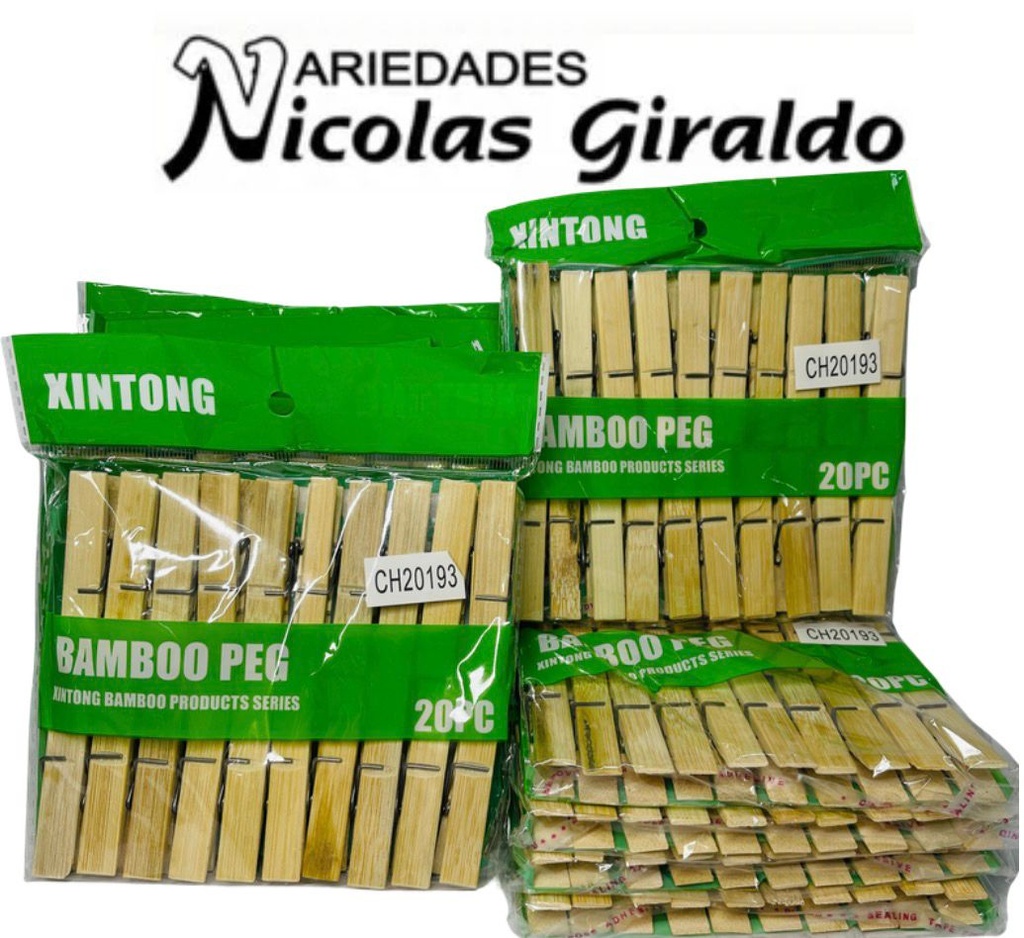 Gancho pinza madera x20  PQTX12