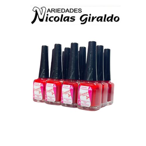 Esmalte pequeño Dannys rojo PQT X12