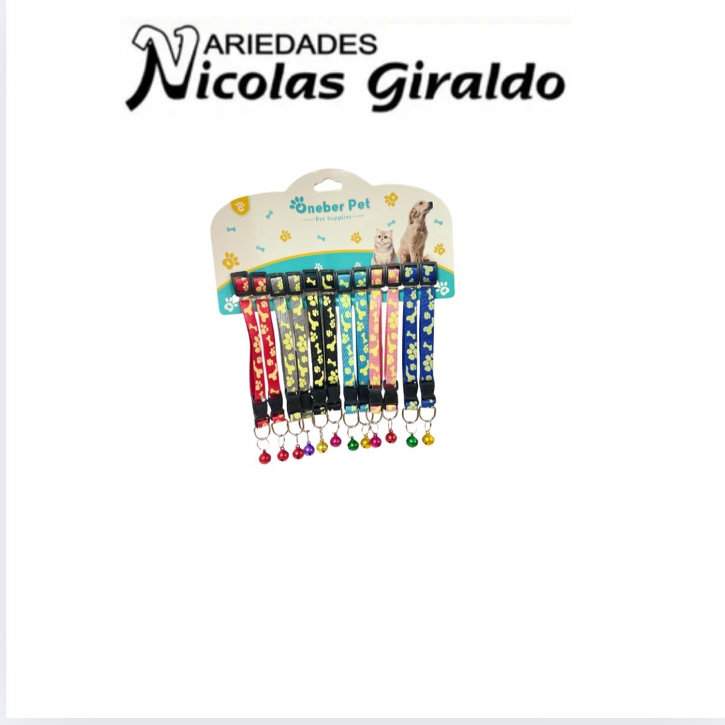Collar mascota sonajero x12 pequeño 