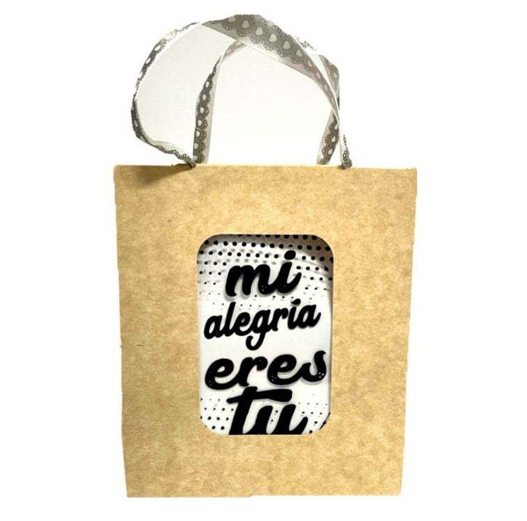 [UN0448] Bolsa regalo cariñito pequeña craft ventana mensaje PQT X12