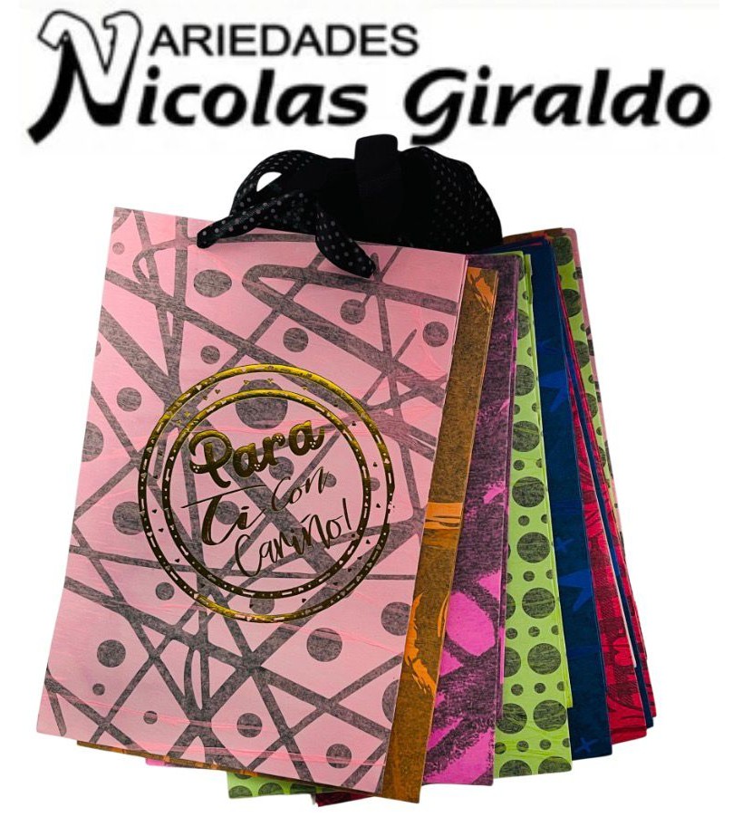 Bolsa regalo cariñito med vertical novedad estampada PQT X12