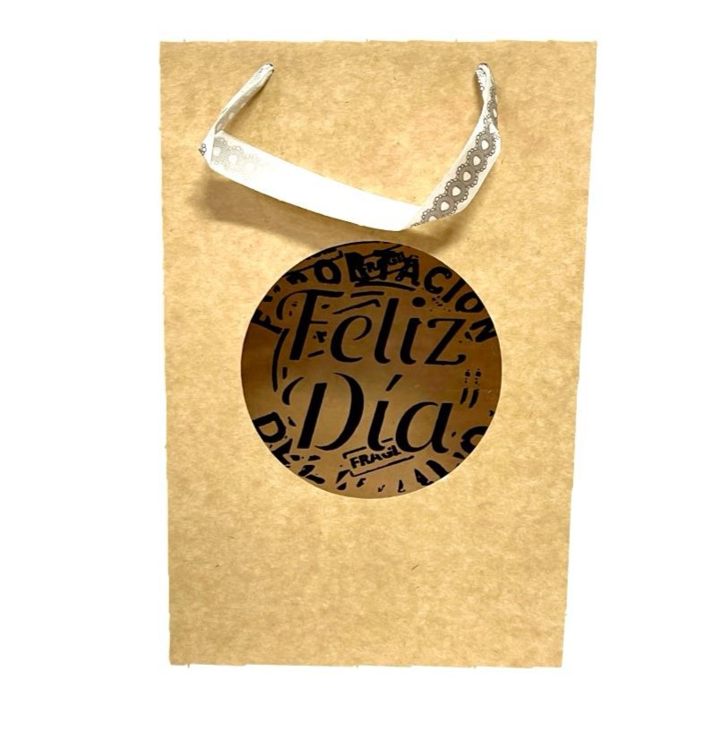 Bolsa regalo cariñito mediana vertical ventana mensaje PQT X12