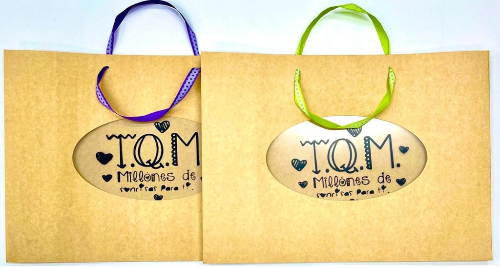 [100422] Bolsa regalo cariñito maxi horizontal kraft 47x34 PQT X6