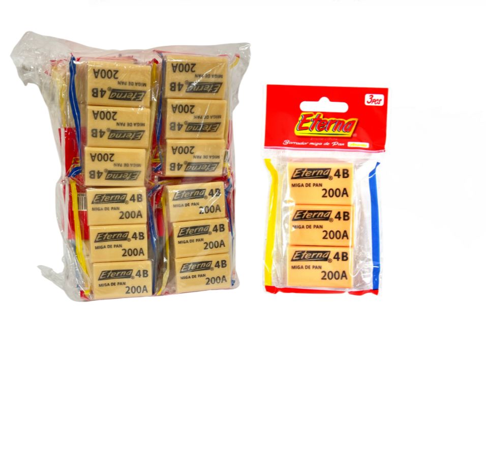 Borrador miga de pan beige x3 eterna PQT X20