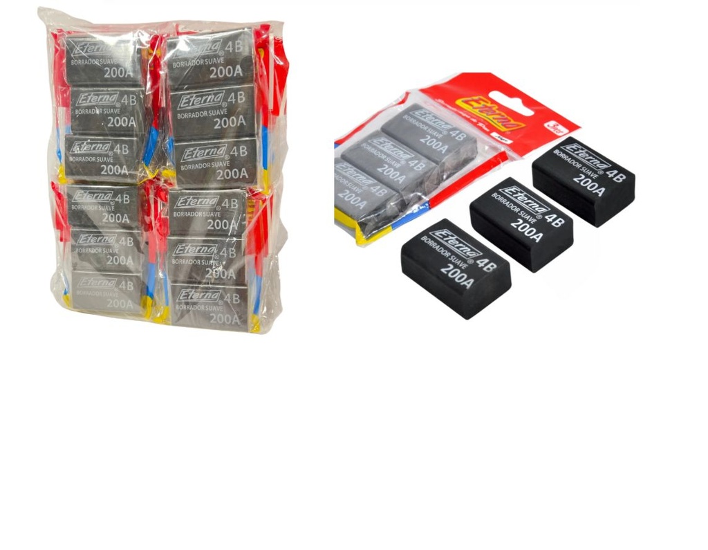 [ET410] Borrador miga de pan negro x3 eterna PQT X20