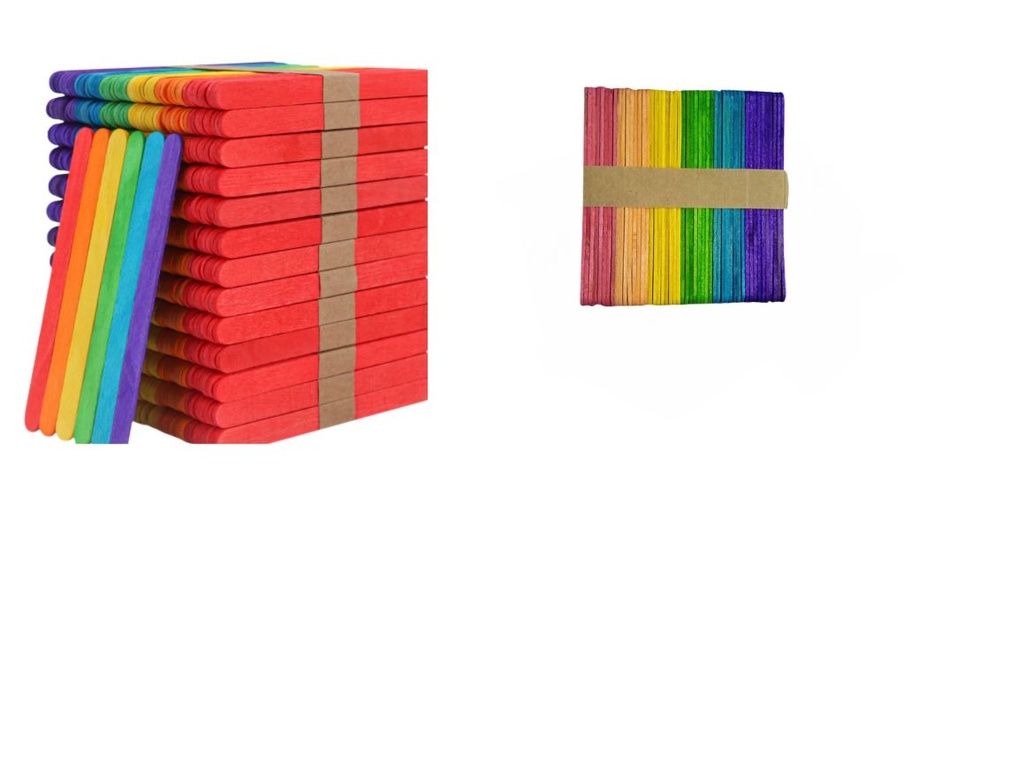 Palos paleta delgado x50 color pequeño PQT X12