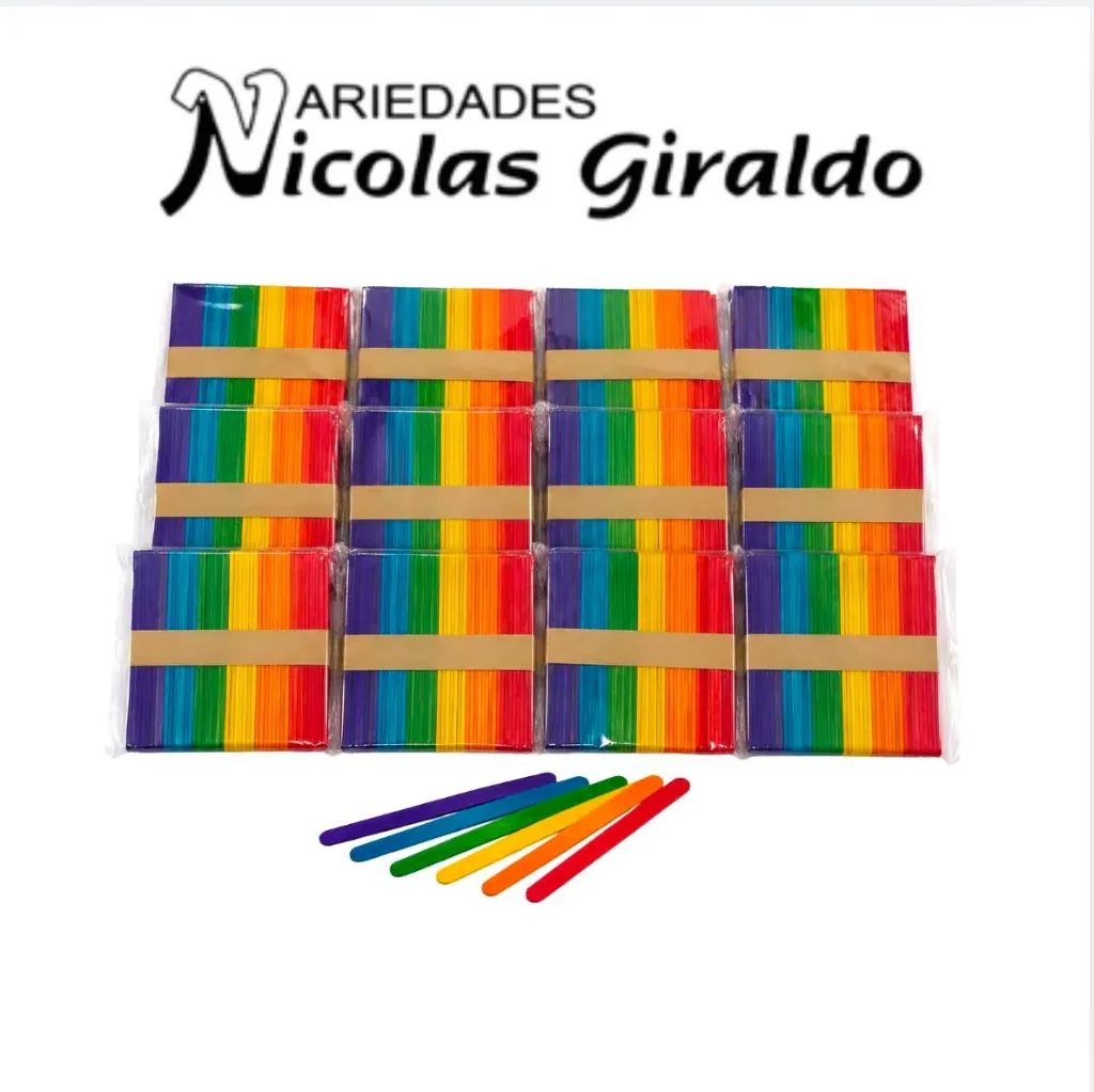[SE9005] Palos paleta delgado x50 color pequeño PQT X12