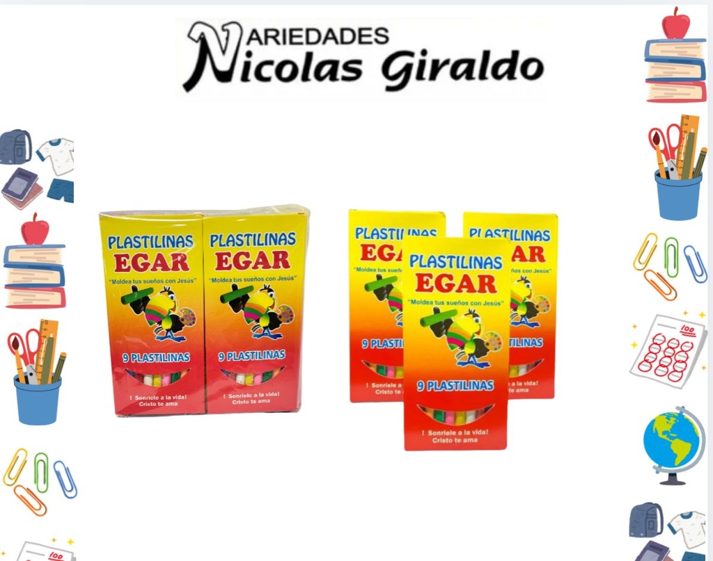 [PLX9L] Plastilina egar larga x 9 PQT X12