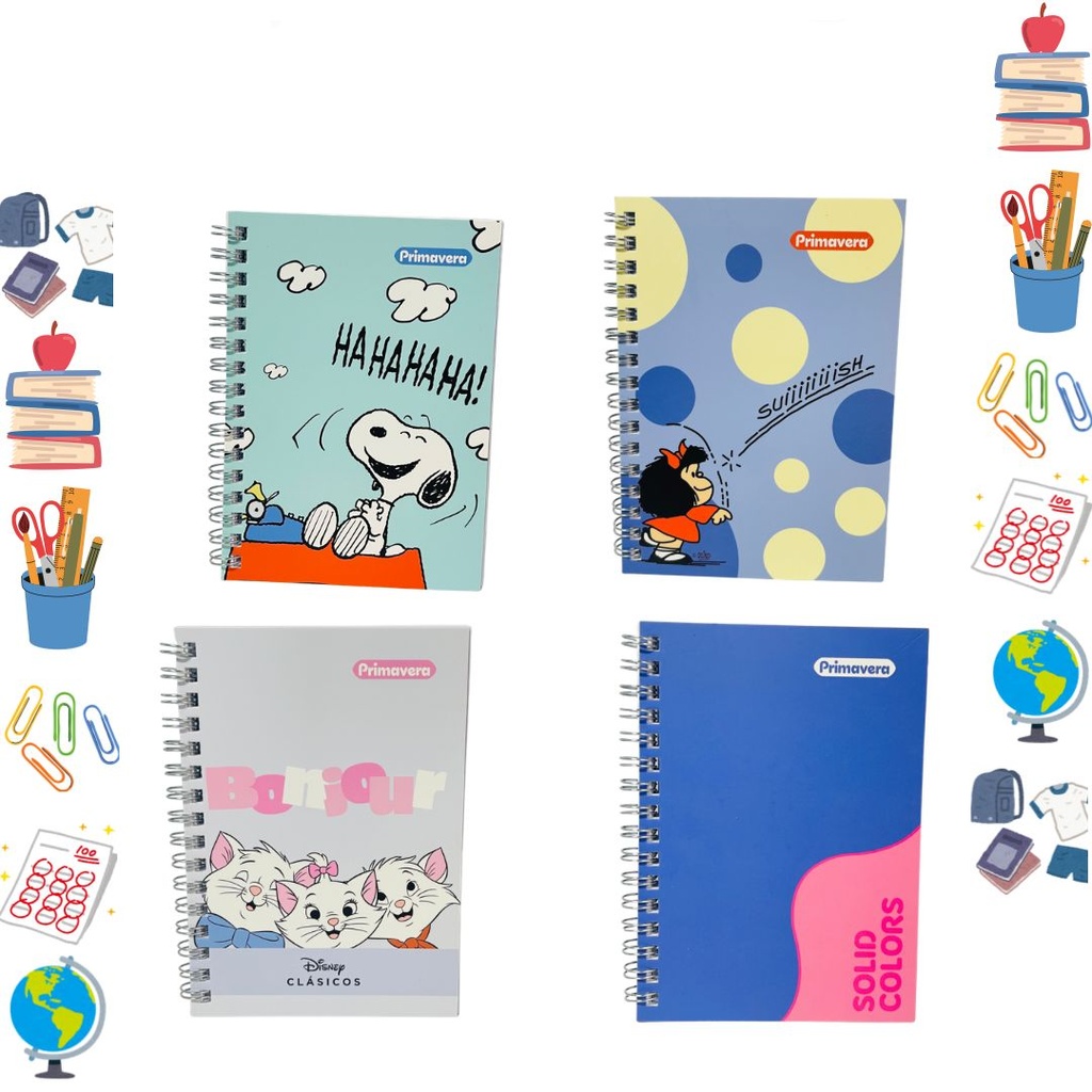 [P3418] Libreta primavera mediana femenina PAQ X12
