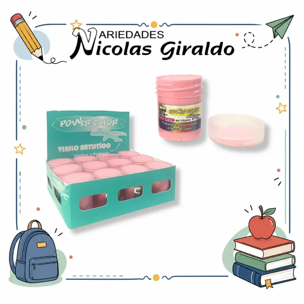 [1000335] Vinilo power color x33 cc rosado CJX12