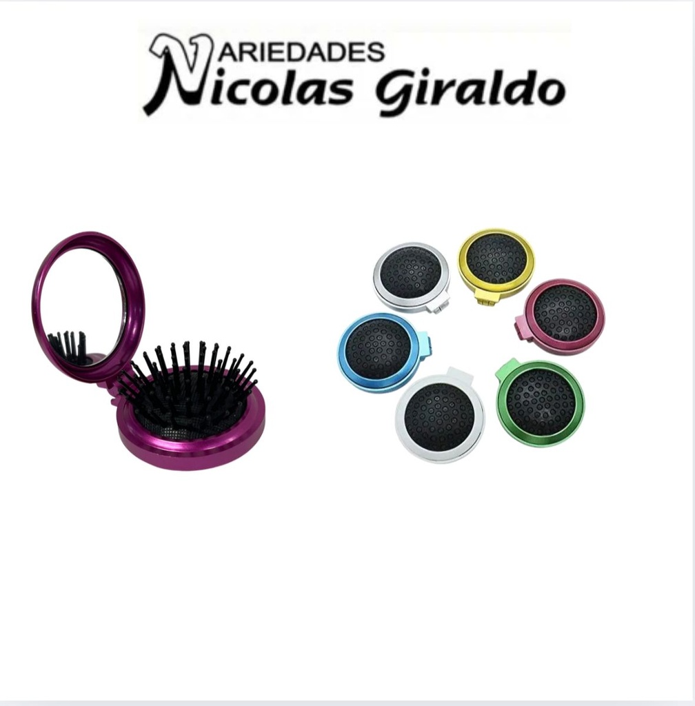 Cepillo peinar de doblar con espejo paquete x12