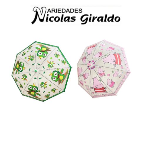 Sombrilla infantil  plastica estampada surtida  