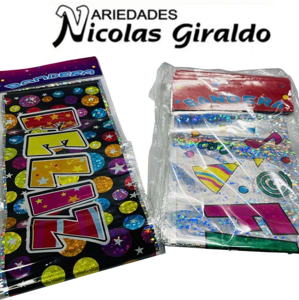 Letrero feliz cumpleaños metalizado sencillo PQT X12