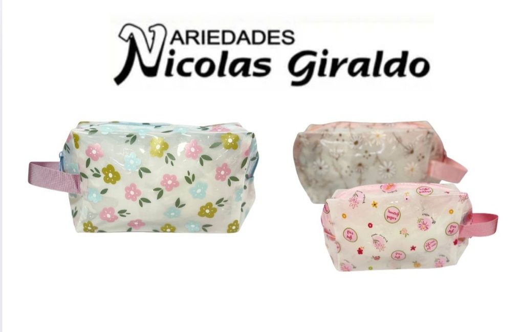 Cosmetiquera dama estampada