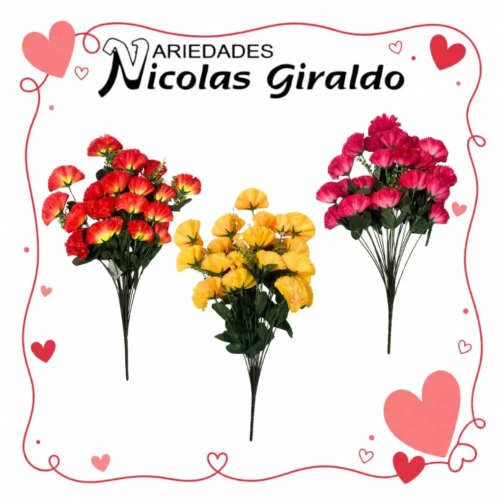 [PT19410] Flor ramo x24 clavel surtida