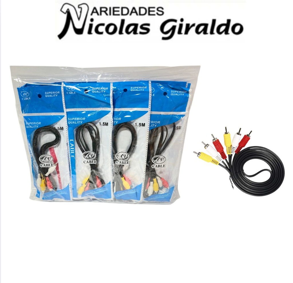 Cable de audio 3x3 pqt x12 