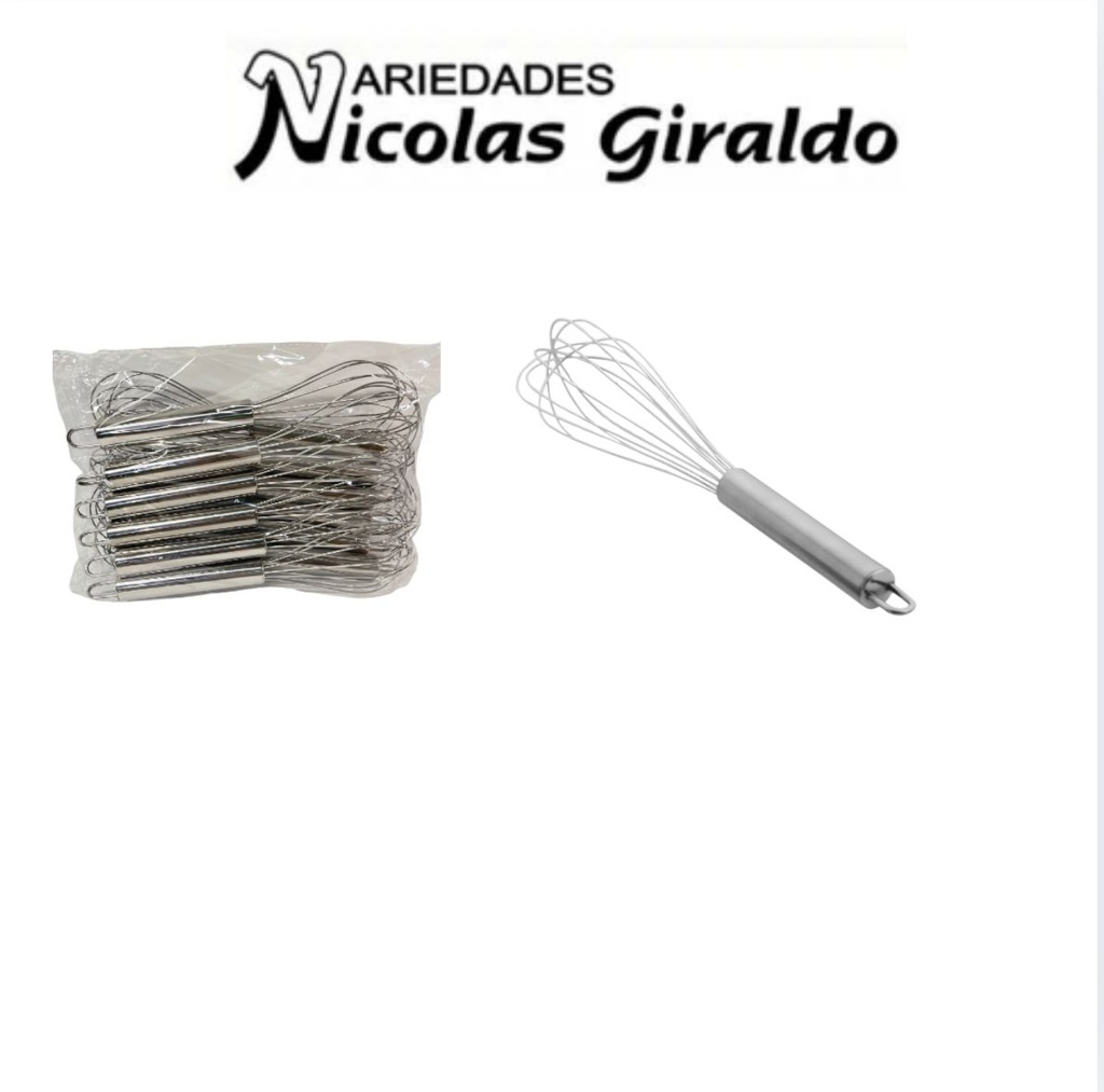 Batidor manual pequeño 22 cm pqt x12
