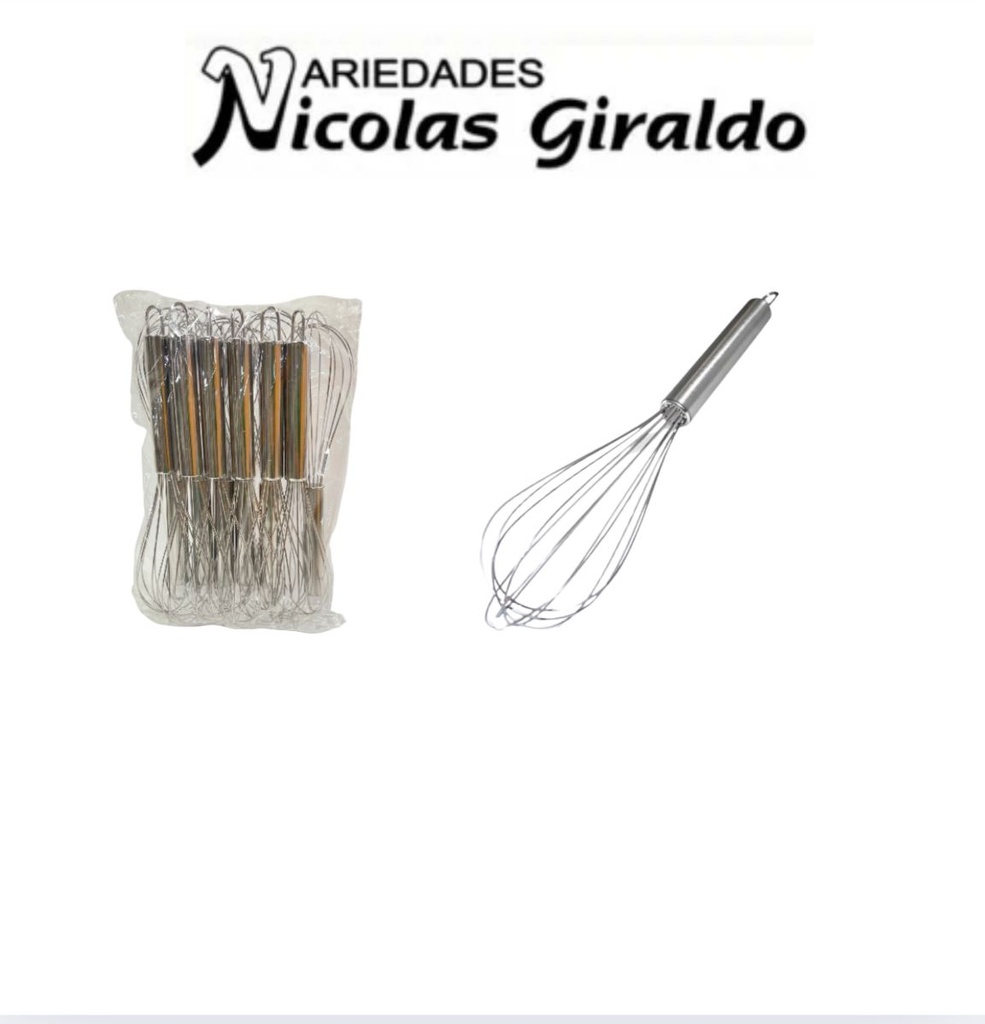 Batidor manual grande 25CM pqt x12 