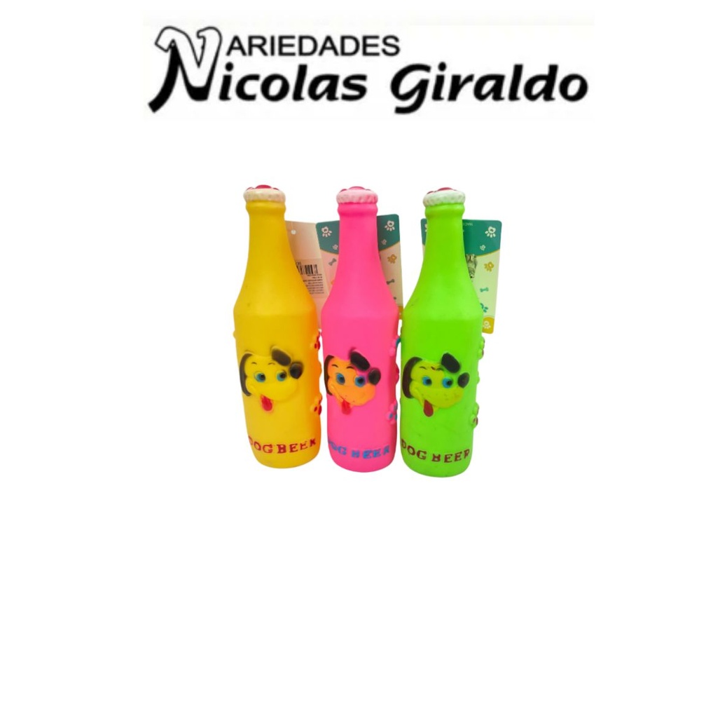 Juguete chillon mascota botella