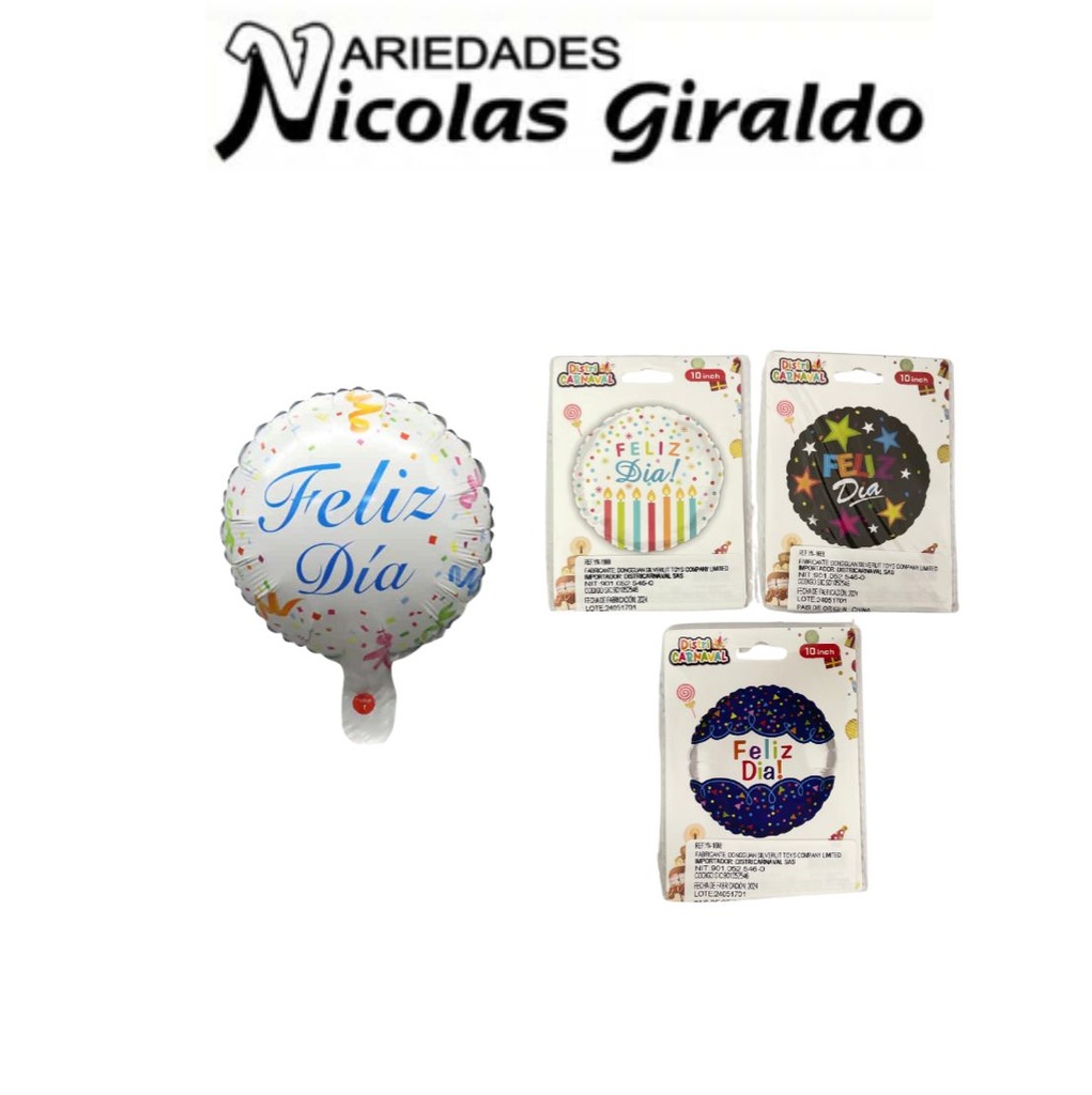 Globo inflable feliz dia x1 pqt x20