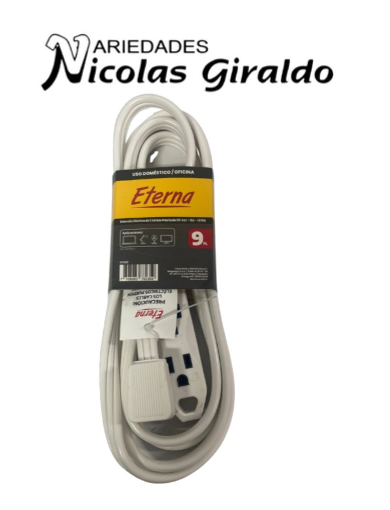 Extension blanca eterna fina 9FT 