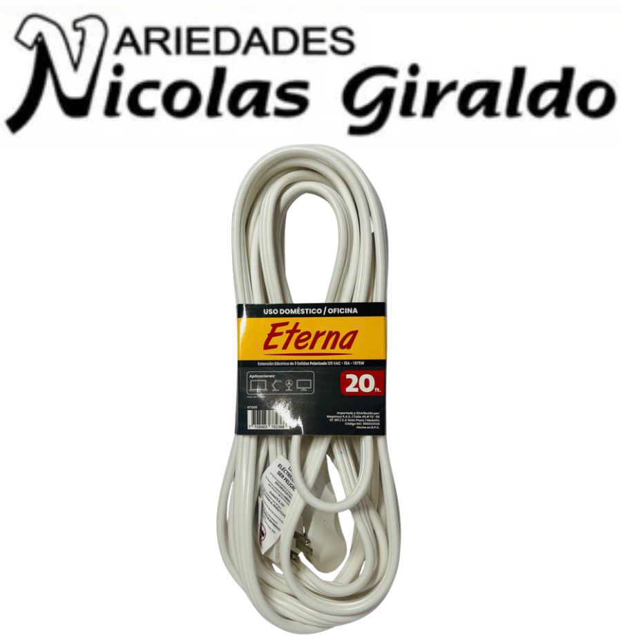 Extension blanca eterna fina 20FT   